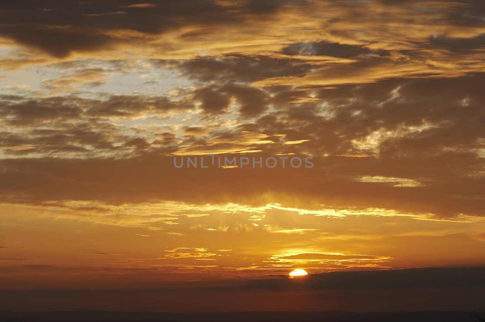 Shot of the sky and clouds at sunset