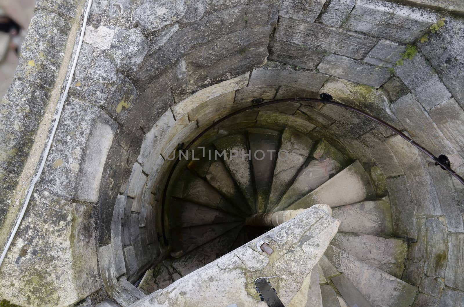 Round stairs in Cliffords Tower in York, England

