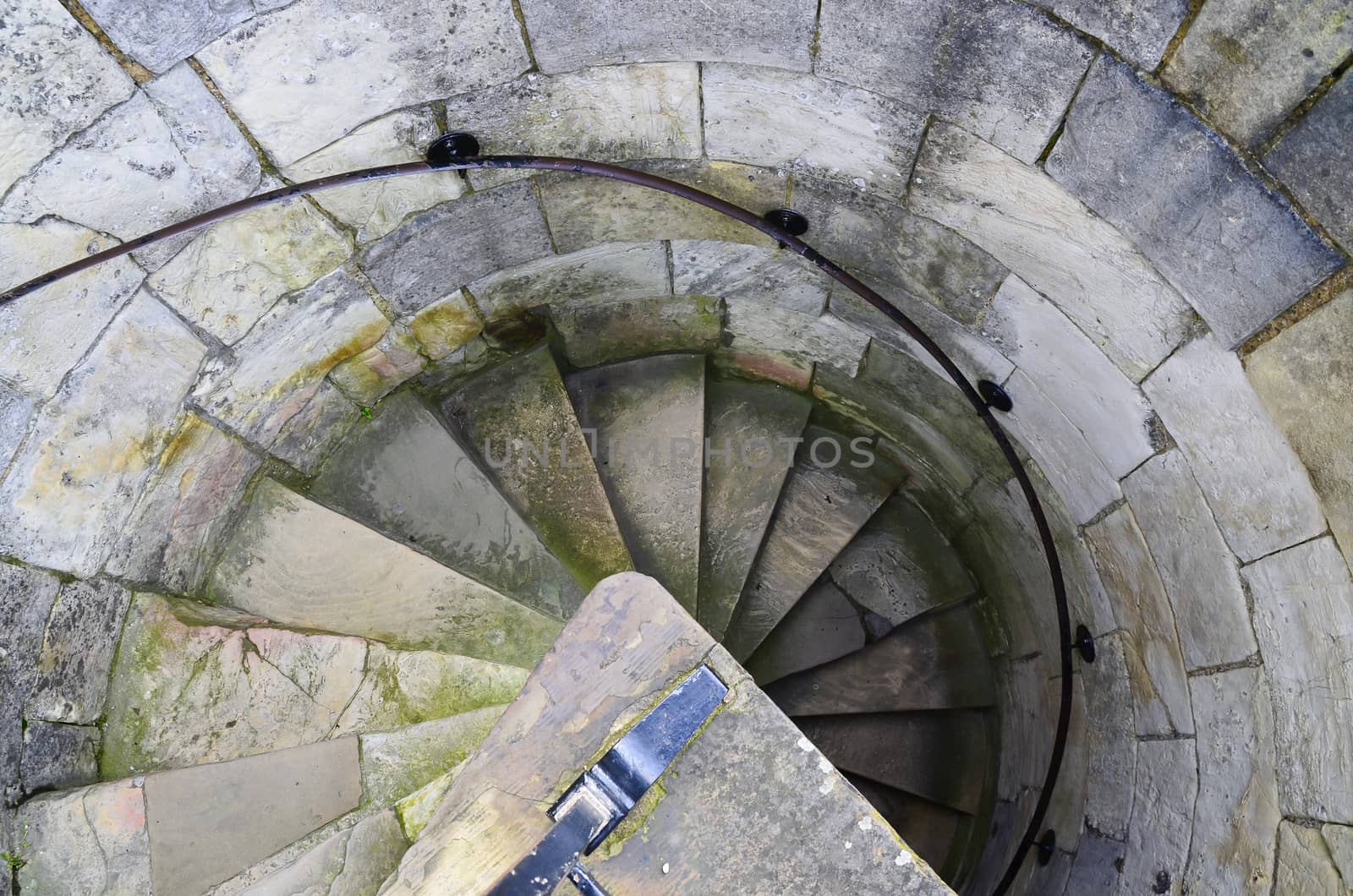Round stairs in Cliffords Tower in York, England

