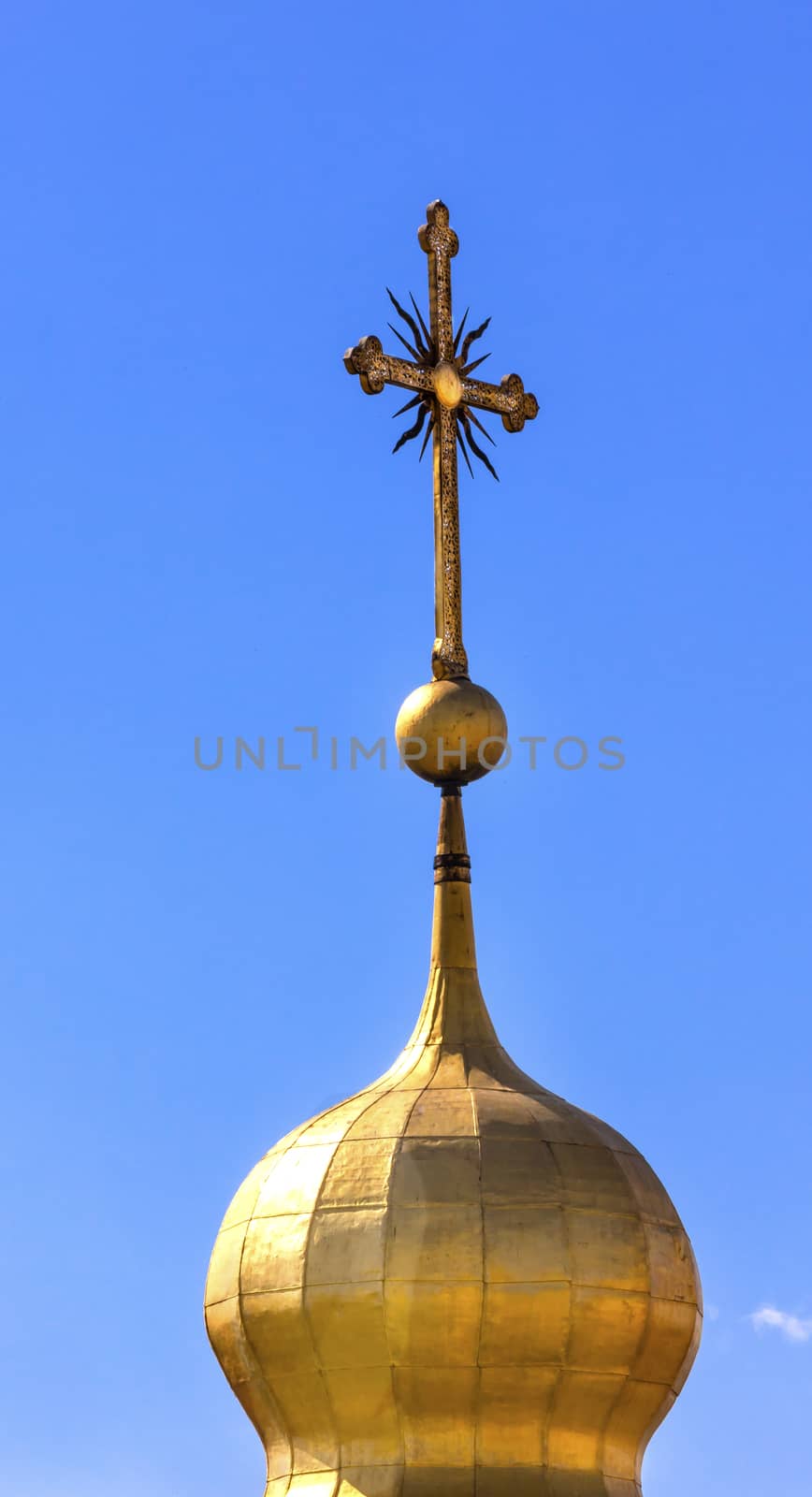 Saint Sophia Sofia Cathedral Spire Cross Sofiyskaya Square Kiev by bill_perry