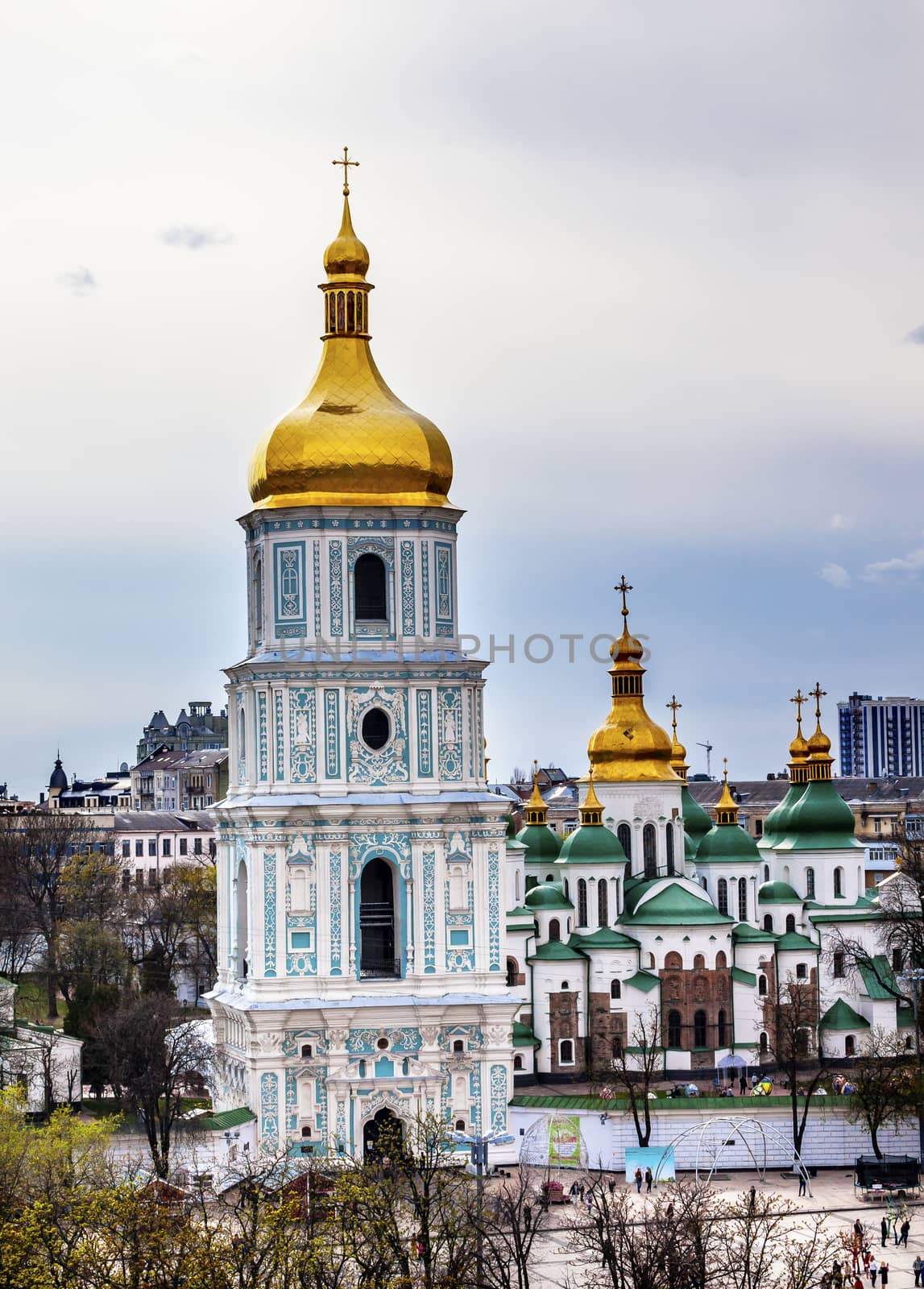 Saint Sophia Sofia Cathedral Spires Tower Sofiyskaya Square Kiev by bill_perry