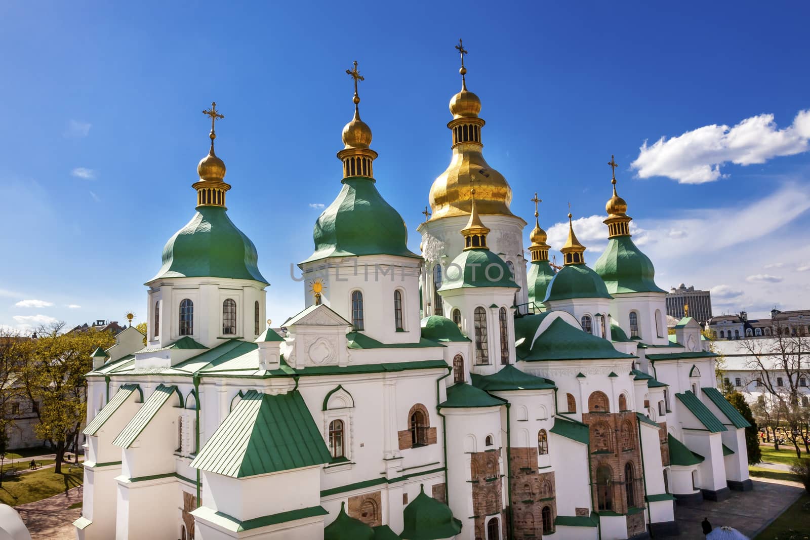 Saint Sophia Sofia Cathedral Spires Tower Sofiyskaya Square Kiev by bill_perry