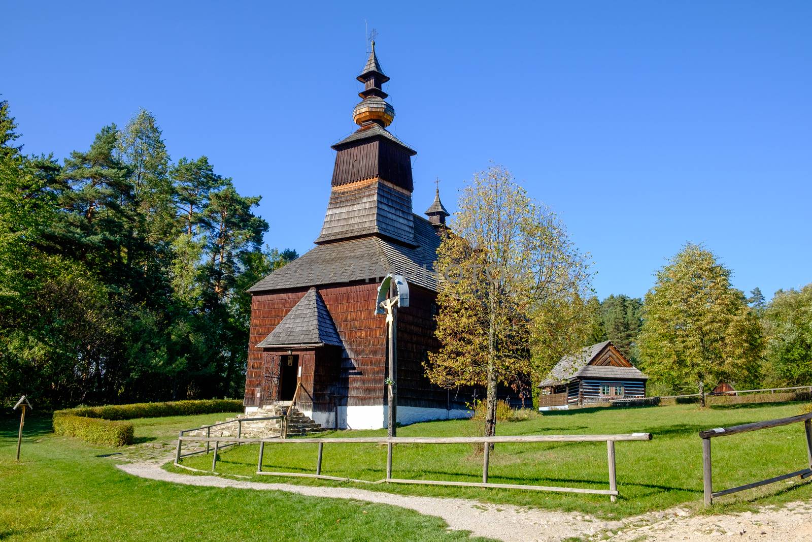 Old traditional Slovak wooden church, Stara Lubovna, Slovakia by martinm303