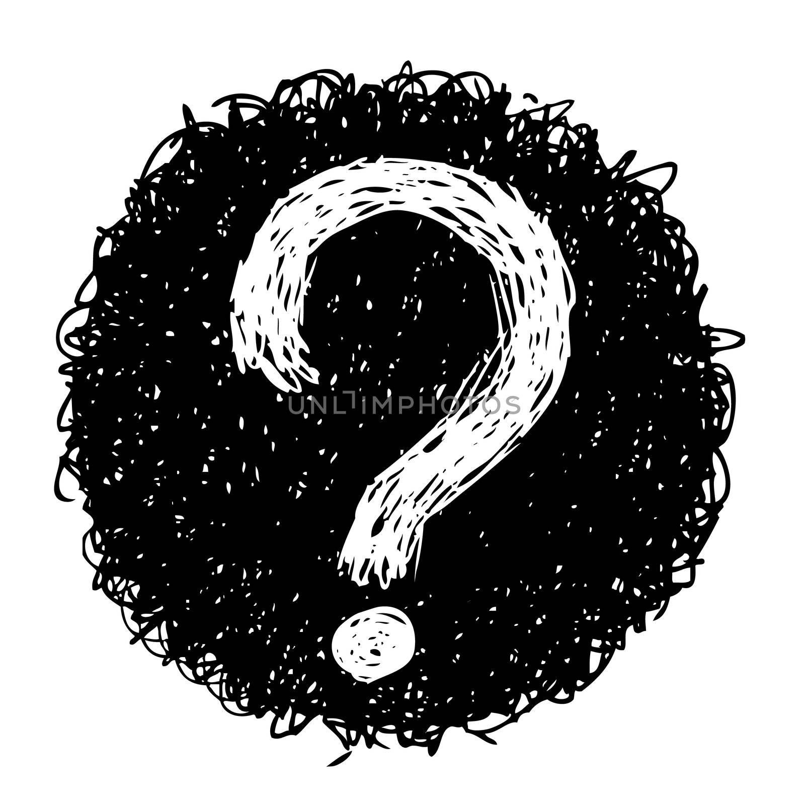 freehand sketch illustration of question marks doodle hand drawn