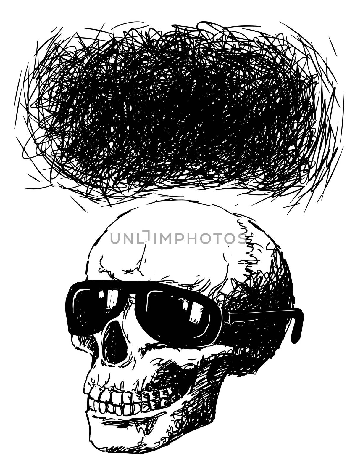 skull with sun glasses and speech bubble by simpleBE