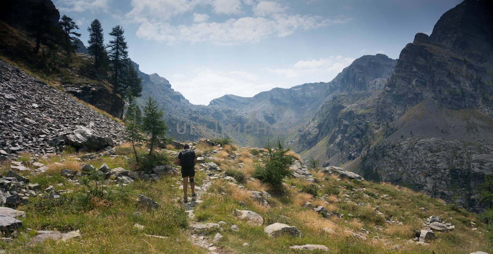 Hiking for health in aurope alps nature trail
