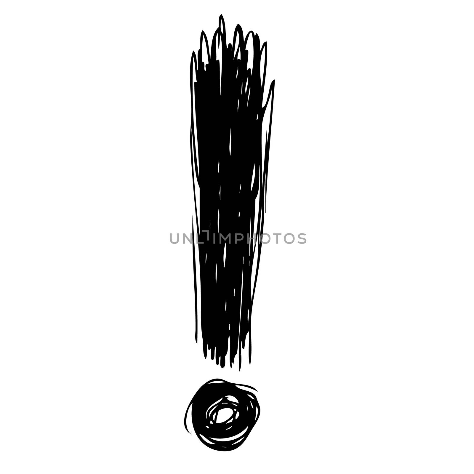 freehand sketch illustration of exclamation mark doodle hand drawn