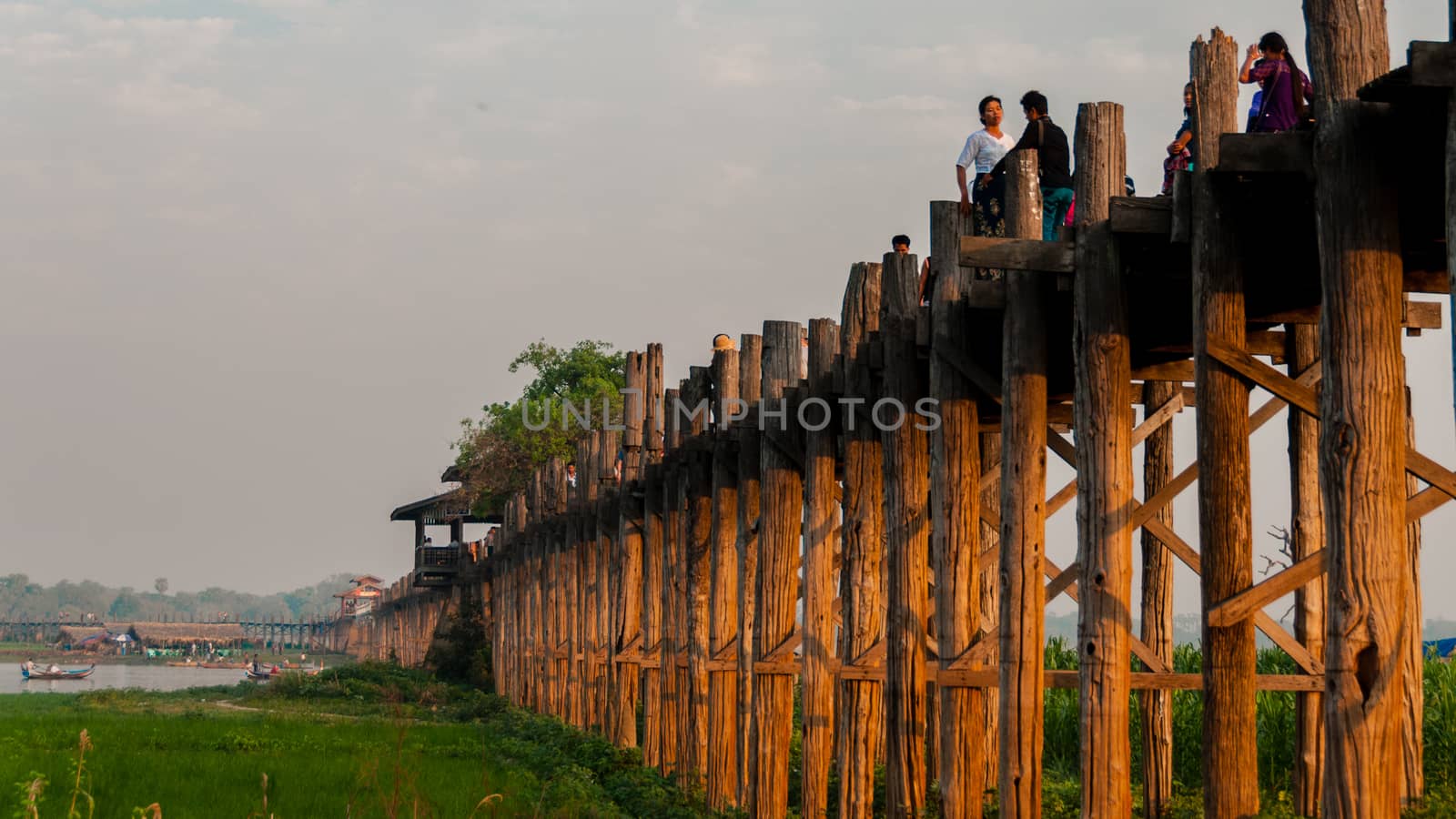 U Bein Bridge, Amarapura, Myanmar Burma. Longest wooden bridge in the world