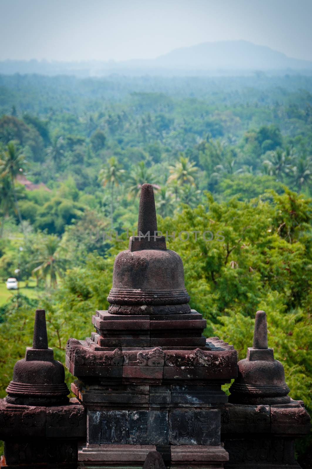 Stupa of Borobudur near Yogyakarta Java Indonesia