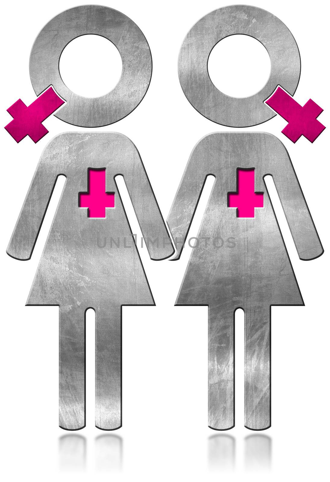 Lesbians Relationship - Metal Symbol by catalby