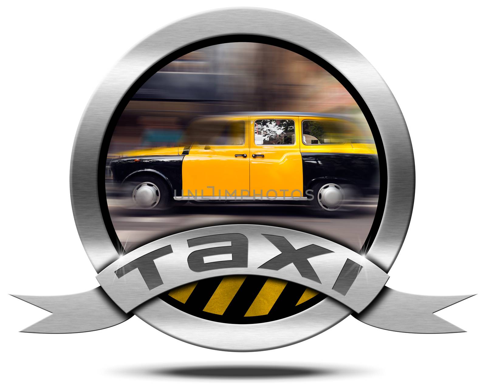 Taxi Service - Round Metal Icon by catalby