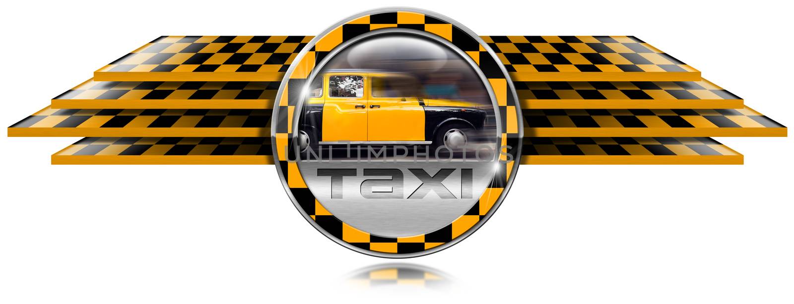 Taxi Service - Winged Metal Symbol by catalby