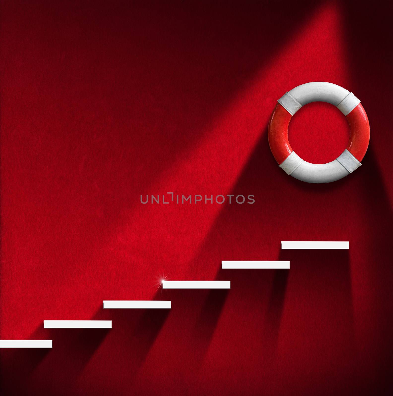 Help Concept - Staircase and Lifebuoy by catalby