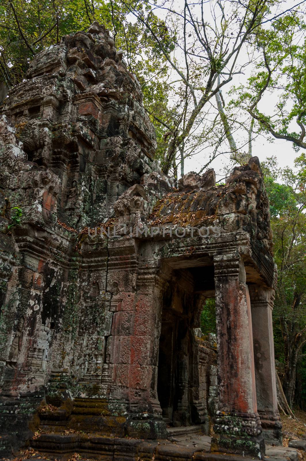Stone entrance of temple Ta Prohm Angkor Wat