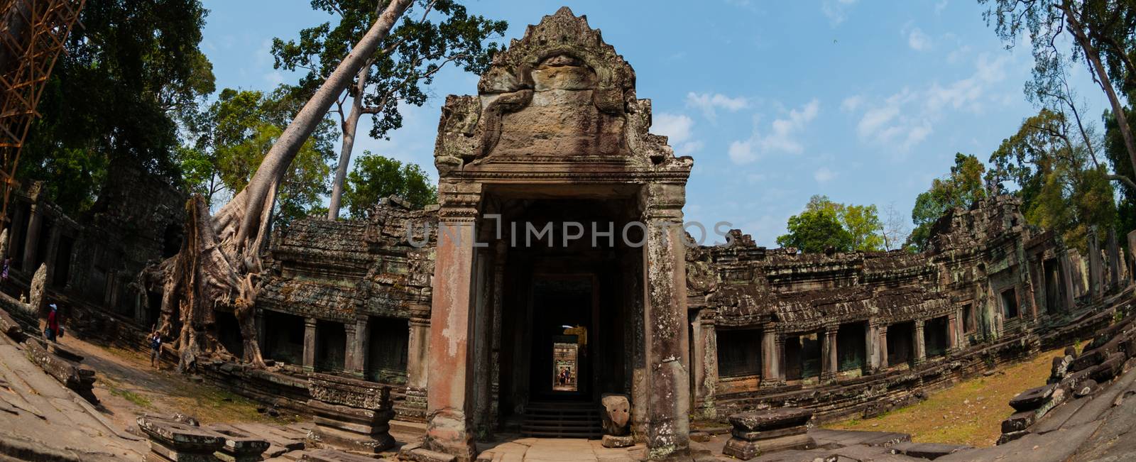 Front of stone temple Angkor Wat Cambodia1