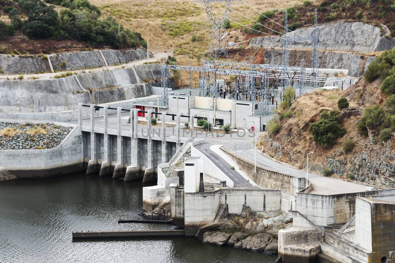 Hydroelectric Power Station of Alqueva. In the Alentejo in Alqueva Lake is this piece of modern engineering.