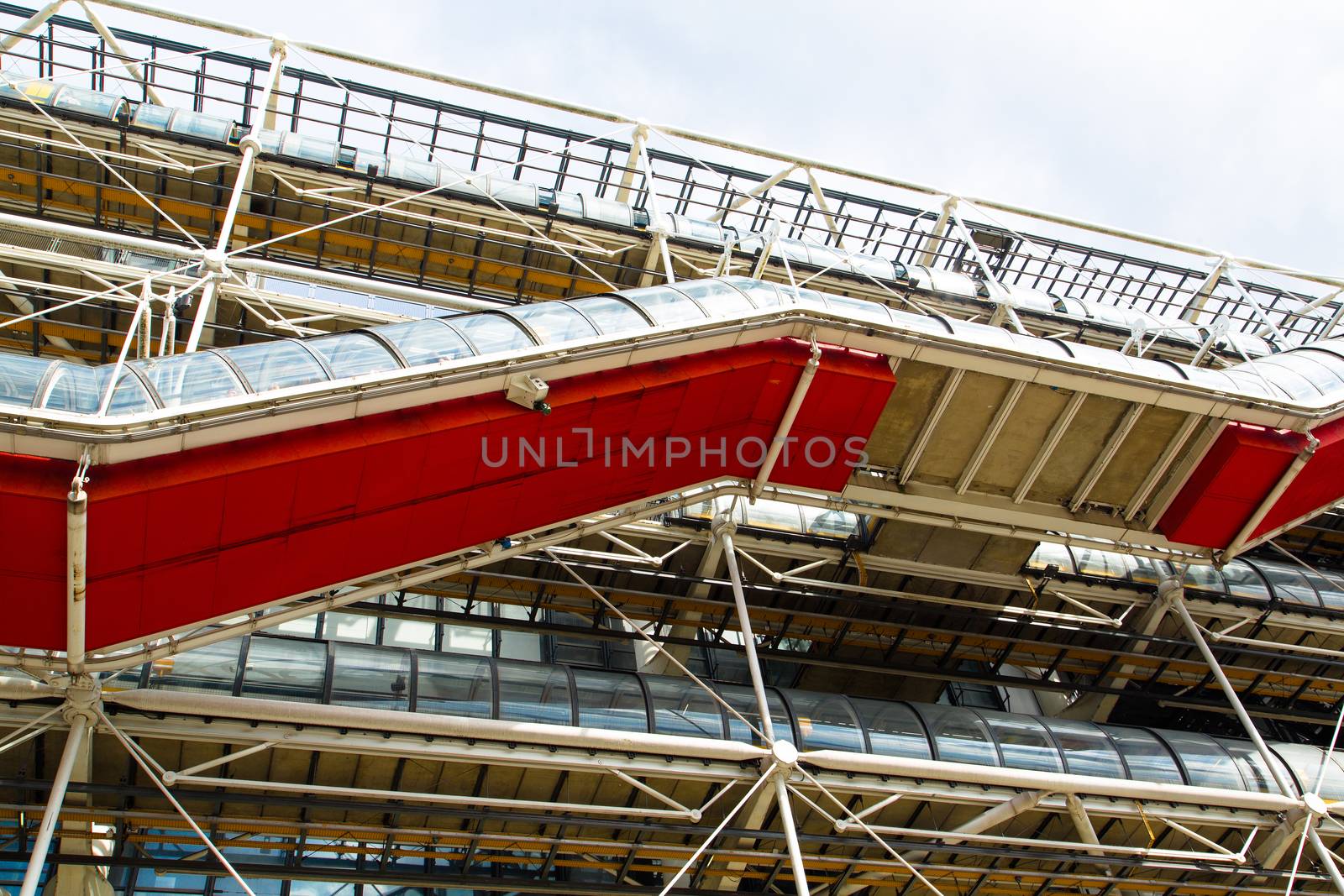 The Centre Pompidou in Paris designed in the style of high-tech architecture
