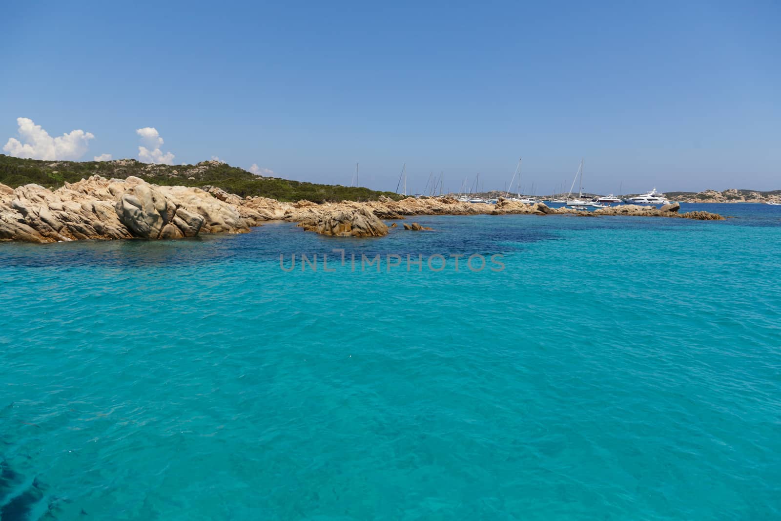Clear turquoise water at Maddalena Archipelago in Sardinia