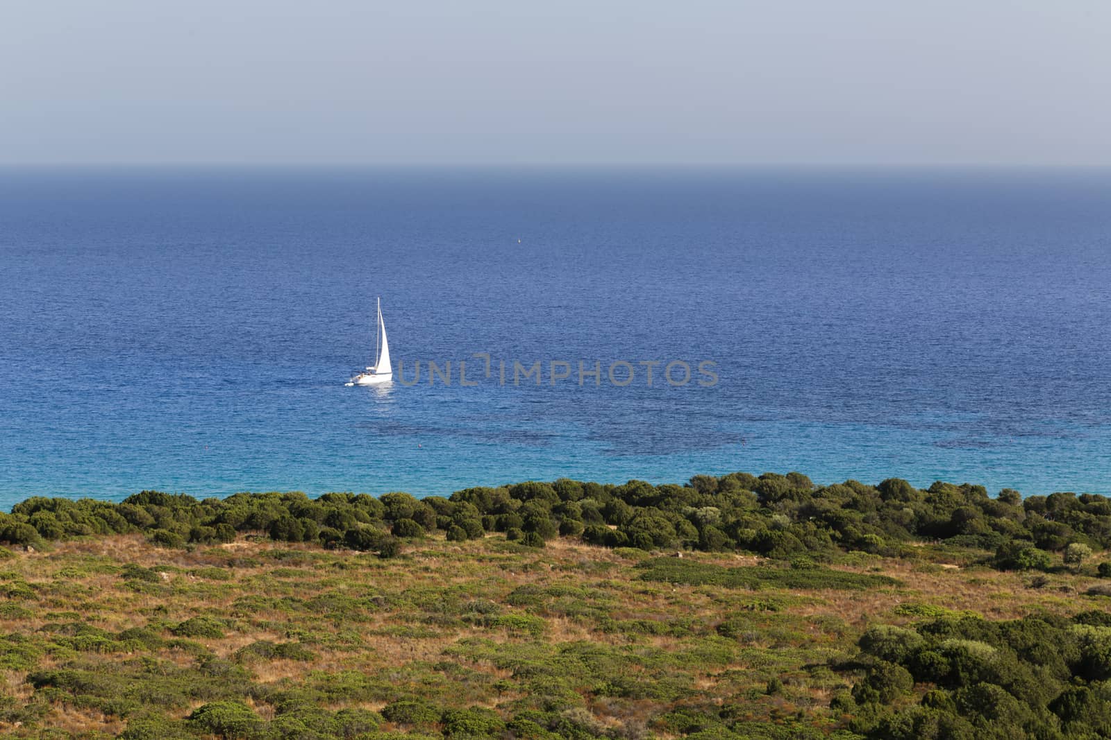 View of the wonderful beach of Spiaggia di Porto Sa Ruxi, Sardinia