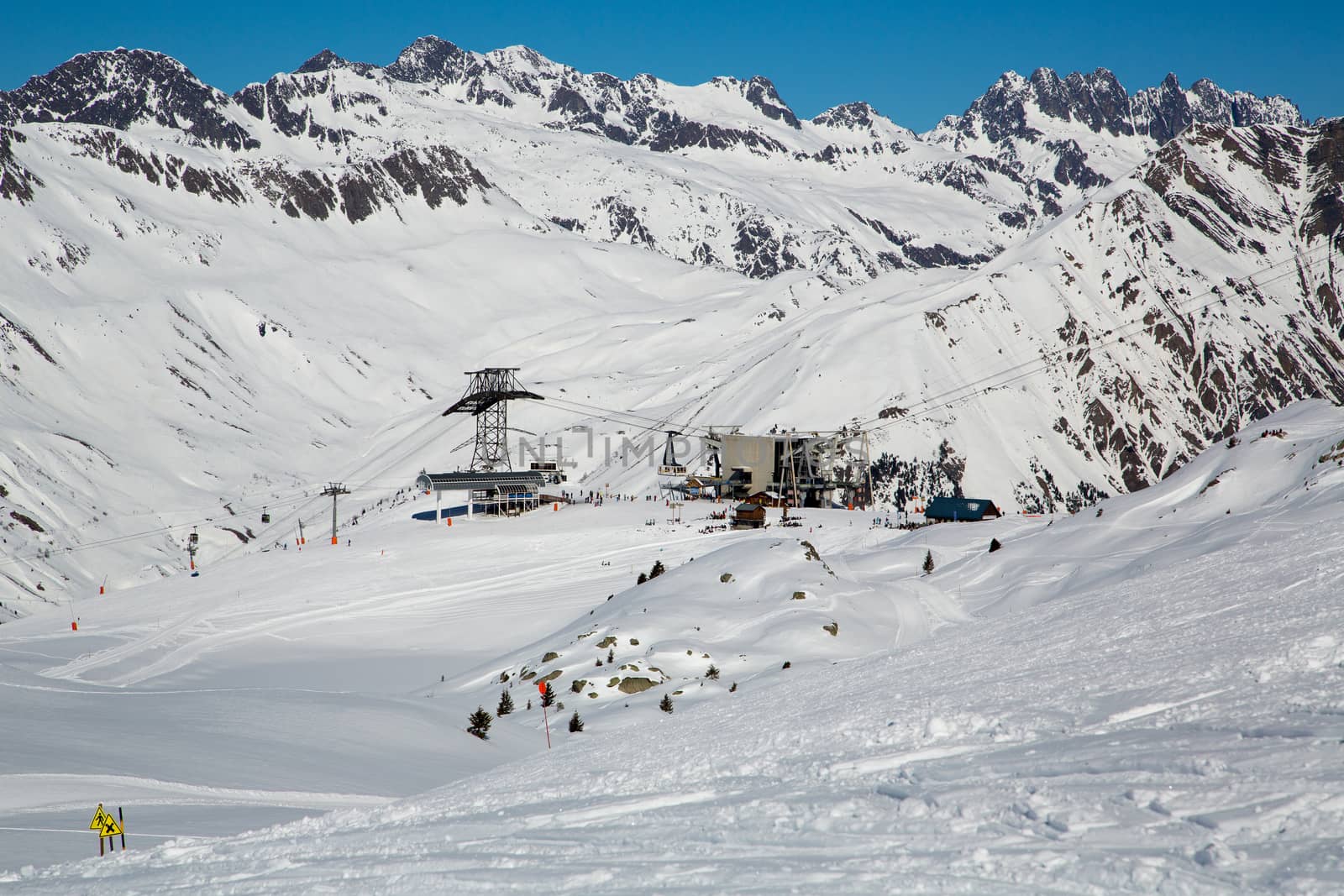 Mountain around the Oz en Oisans Station in the French Alps