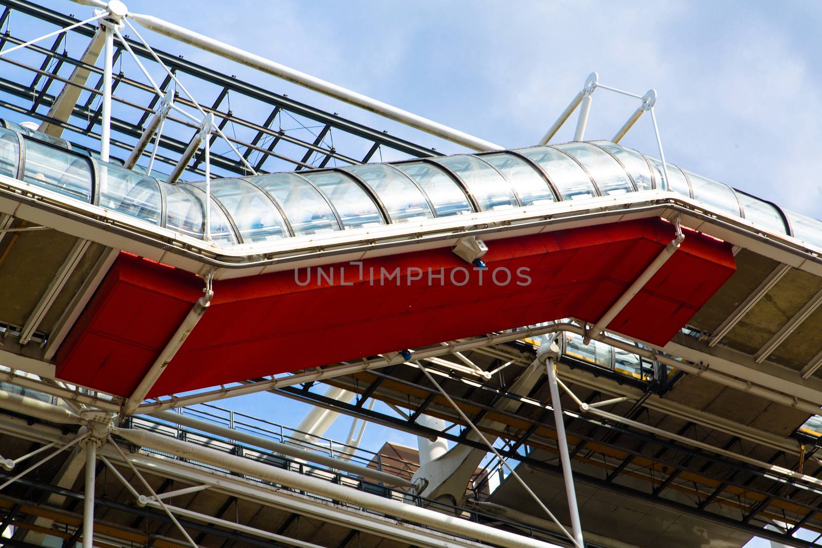 The Centre Pompidou in Paris designed in the style of high-tech architecture