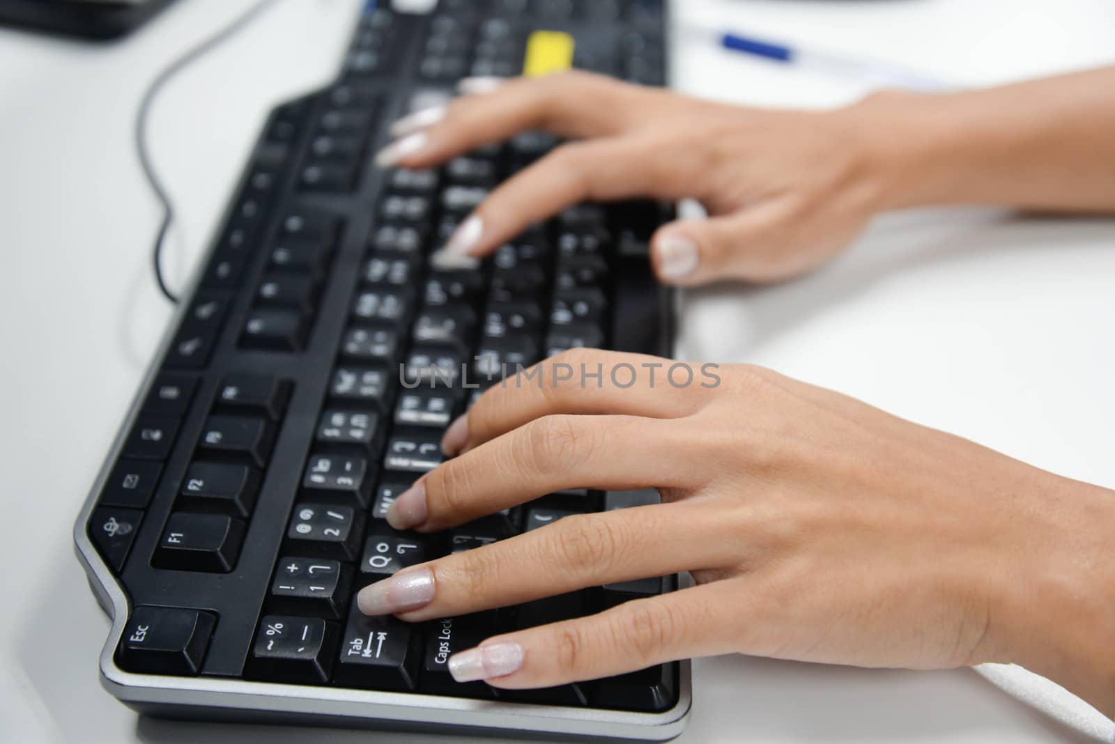 Typing on keyboard