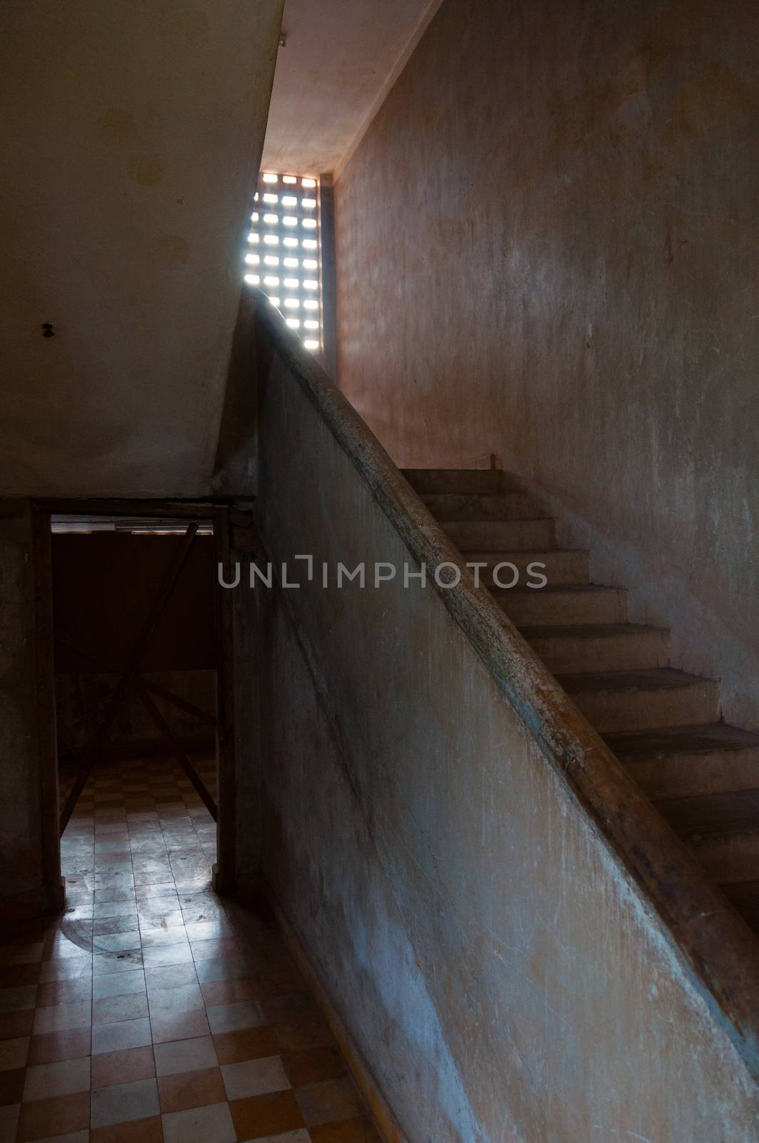 Stairs at S21 Tuol Sleng in Phnom Penh by attiarndt