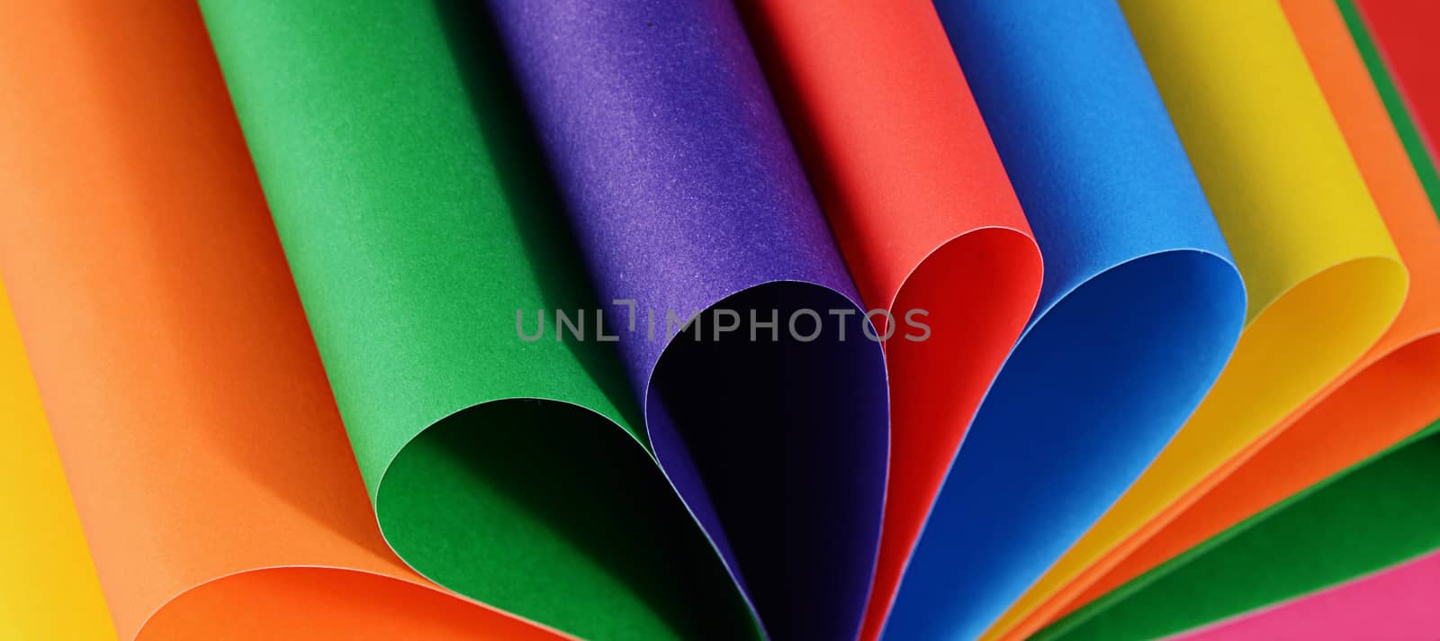 The set of color paper close up