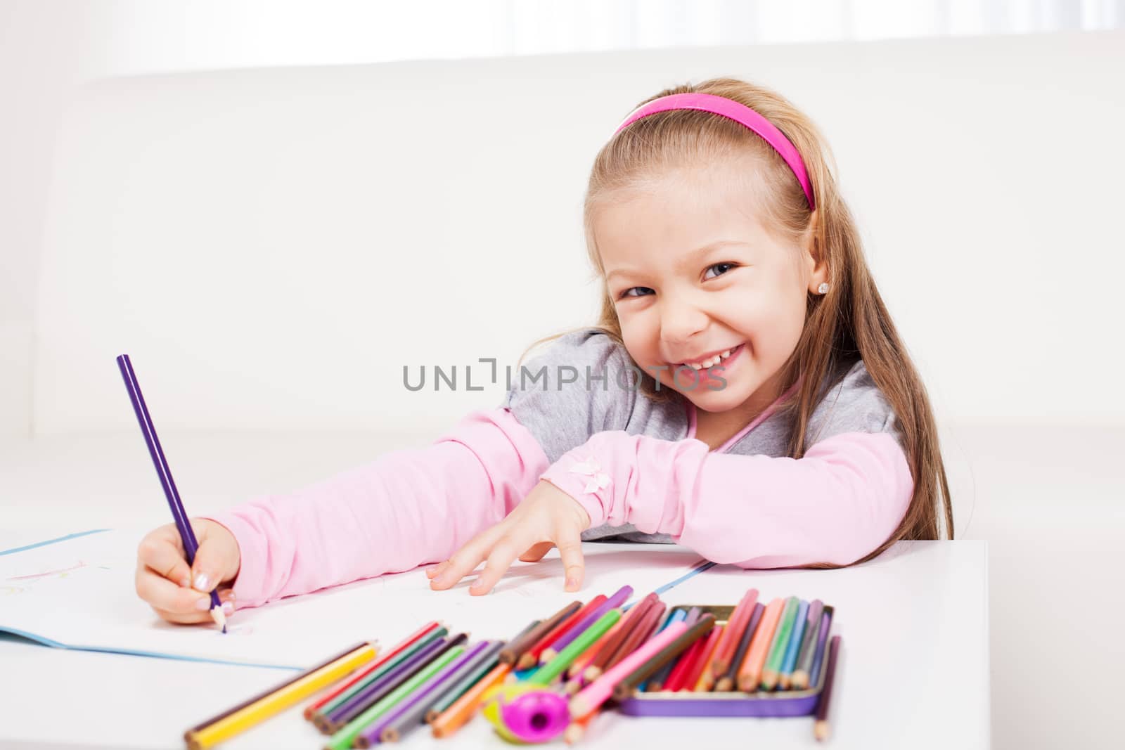 Little Girl With Colored Pencils  by MilanMarkovic78