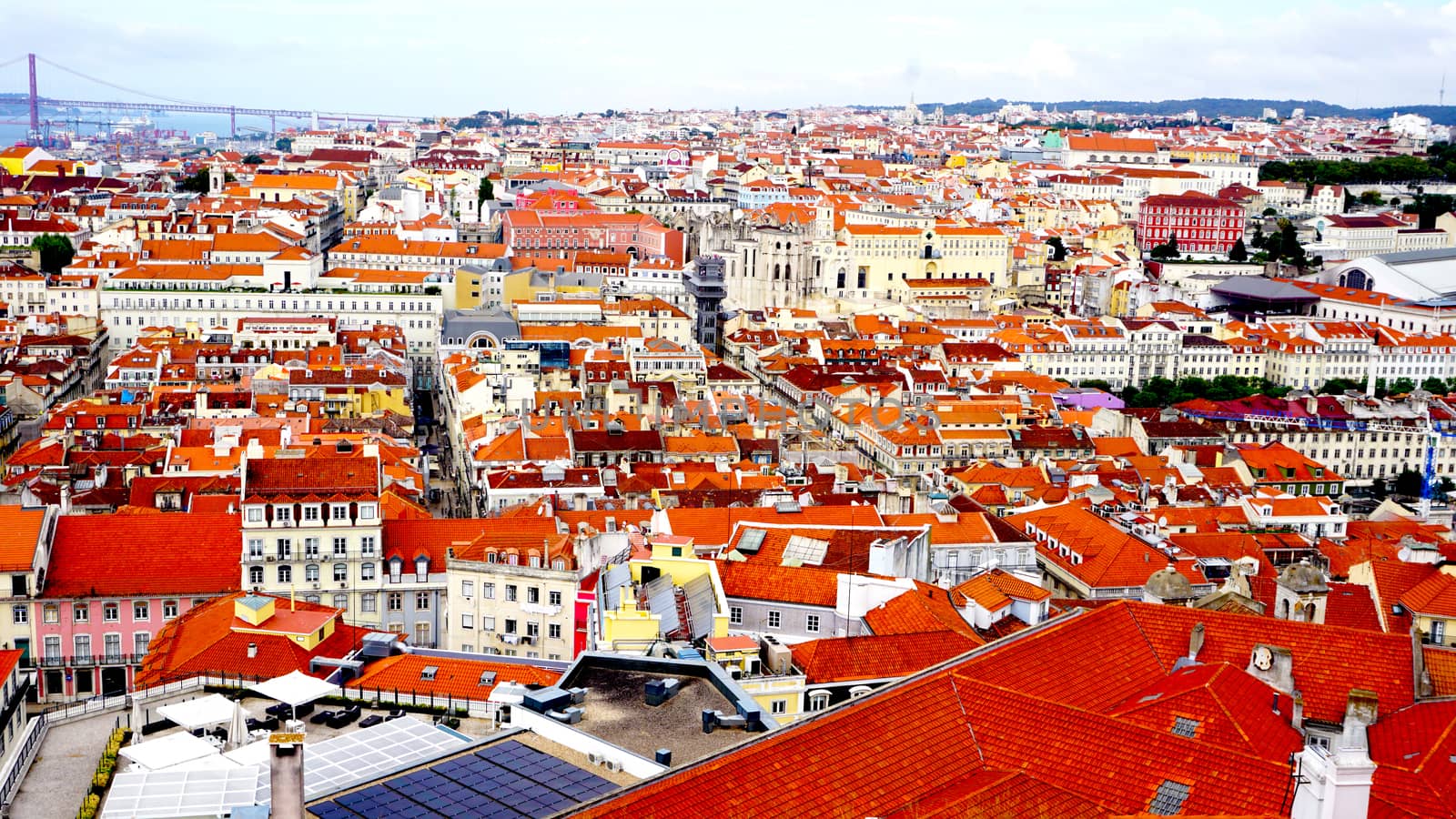 view old town city from castle st. Jorge portugal lisbon 