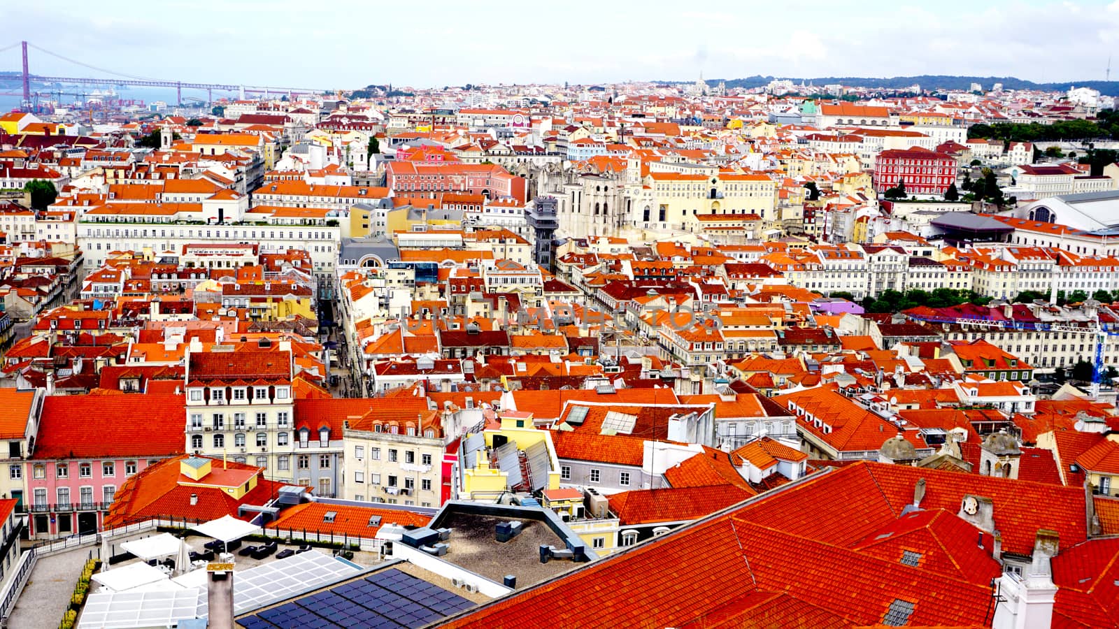 view old town city from castle st. Jorge portugal lisbon 