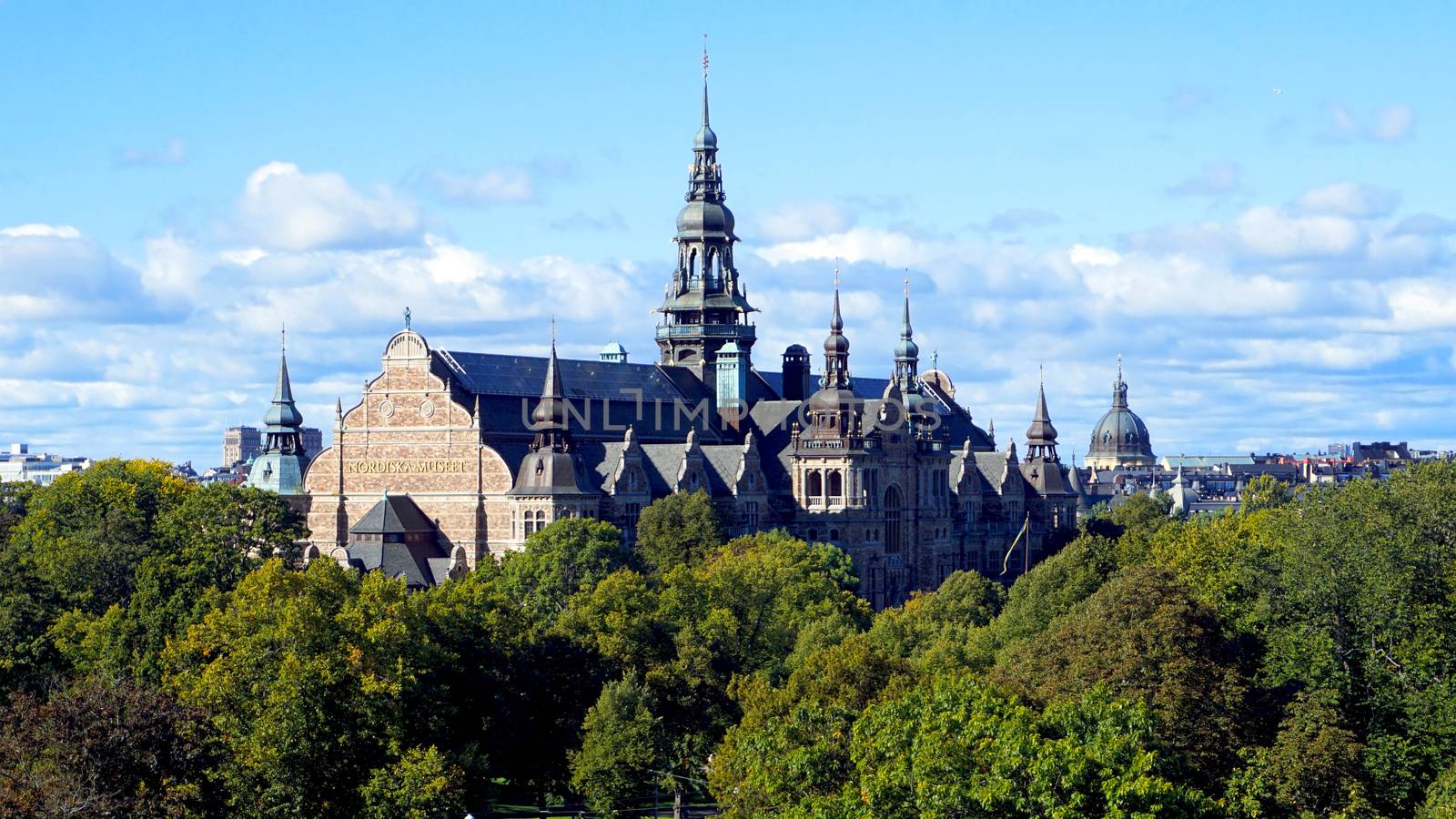 Landscape of Stockholm city, view of Nordiska museum