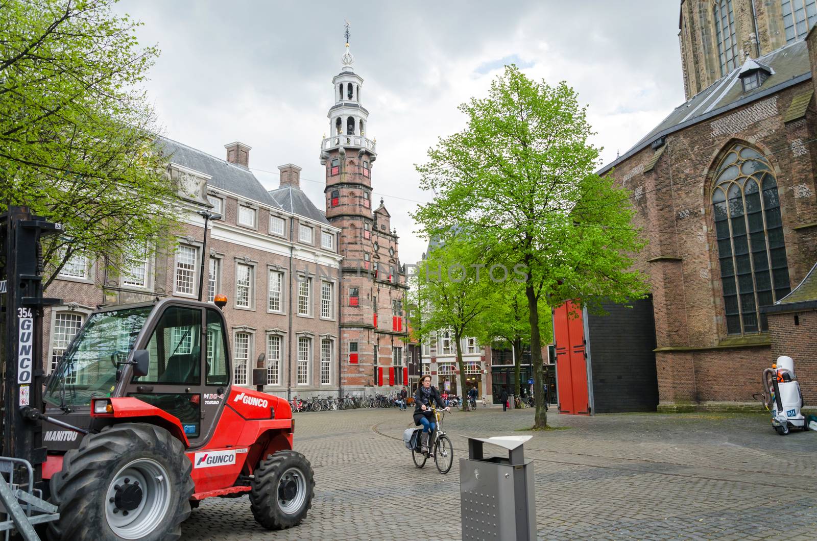 The Hague, Netherlands - May 8, 2015: People at Big Church in The Hague, Netherlands. by siraanamwong