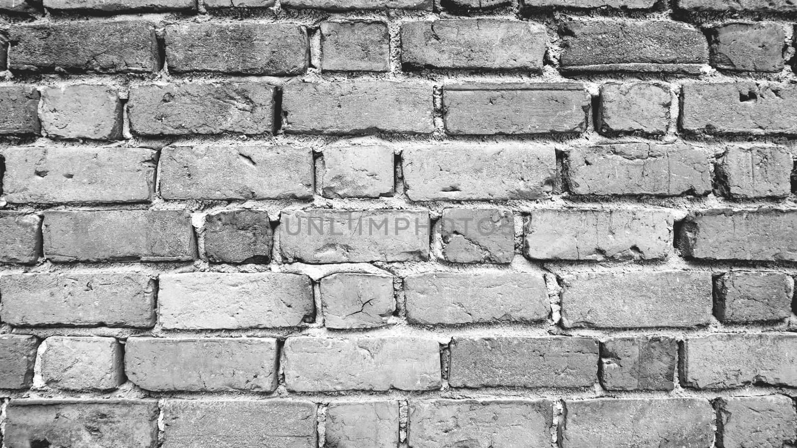 Grey scale  Brick wall background horizontal