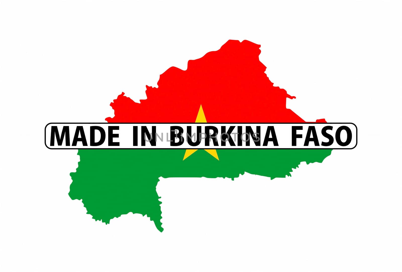 made in burkina faso country national flag map shape with text