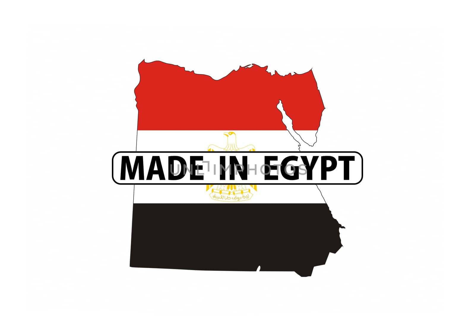 made in egypt country national flag map shape with text