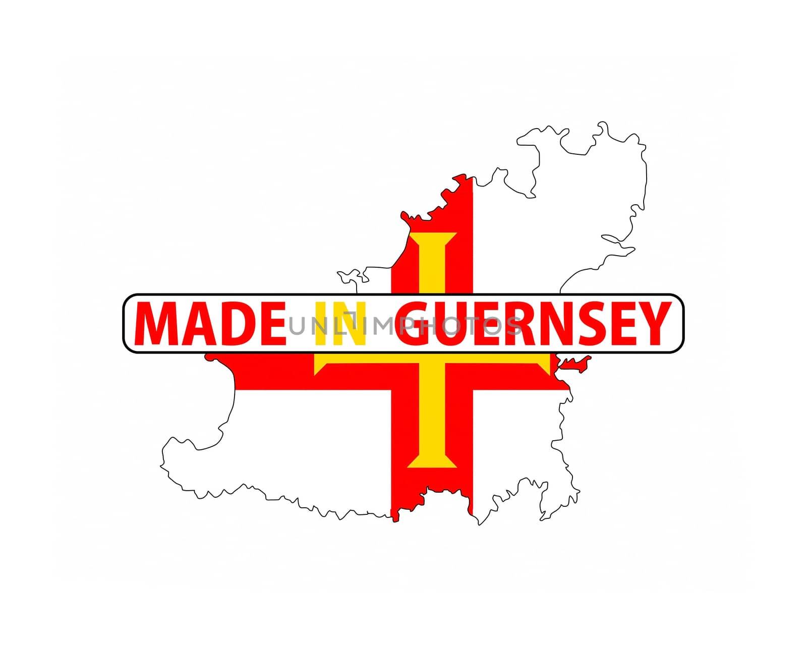 made in guernsey country national flag map shape with text