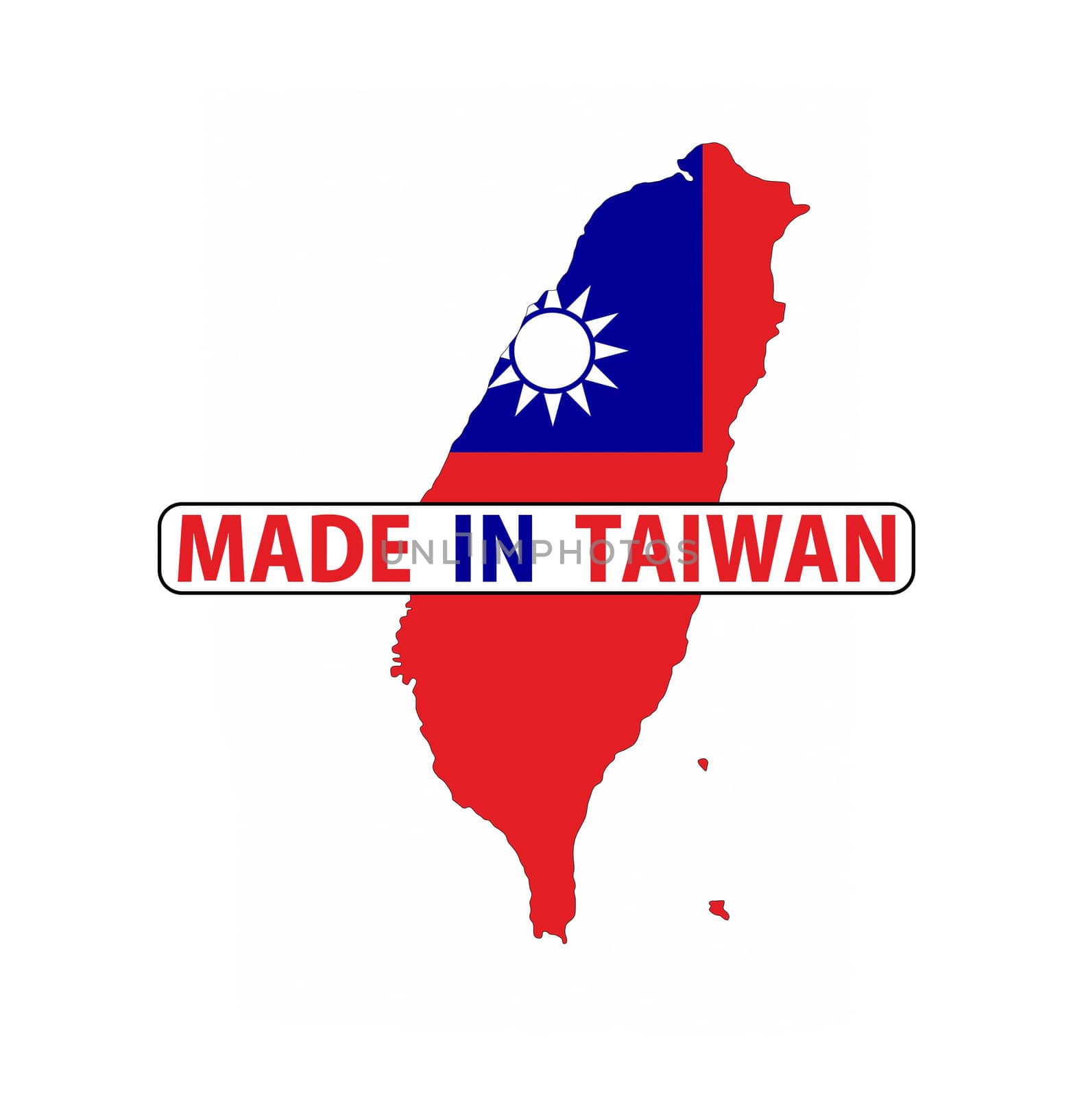 made in taiwancountry national flag map shape with text