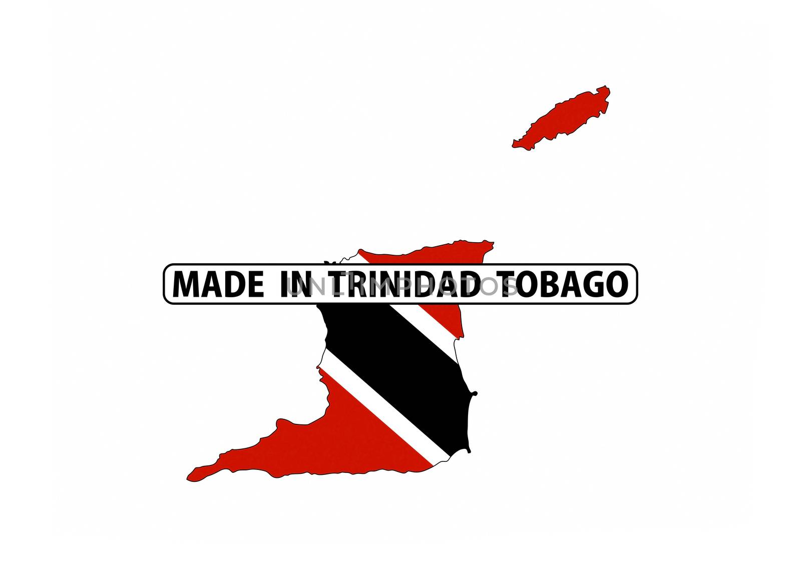 made in trinidad tobago country national flag map shape with text
