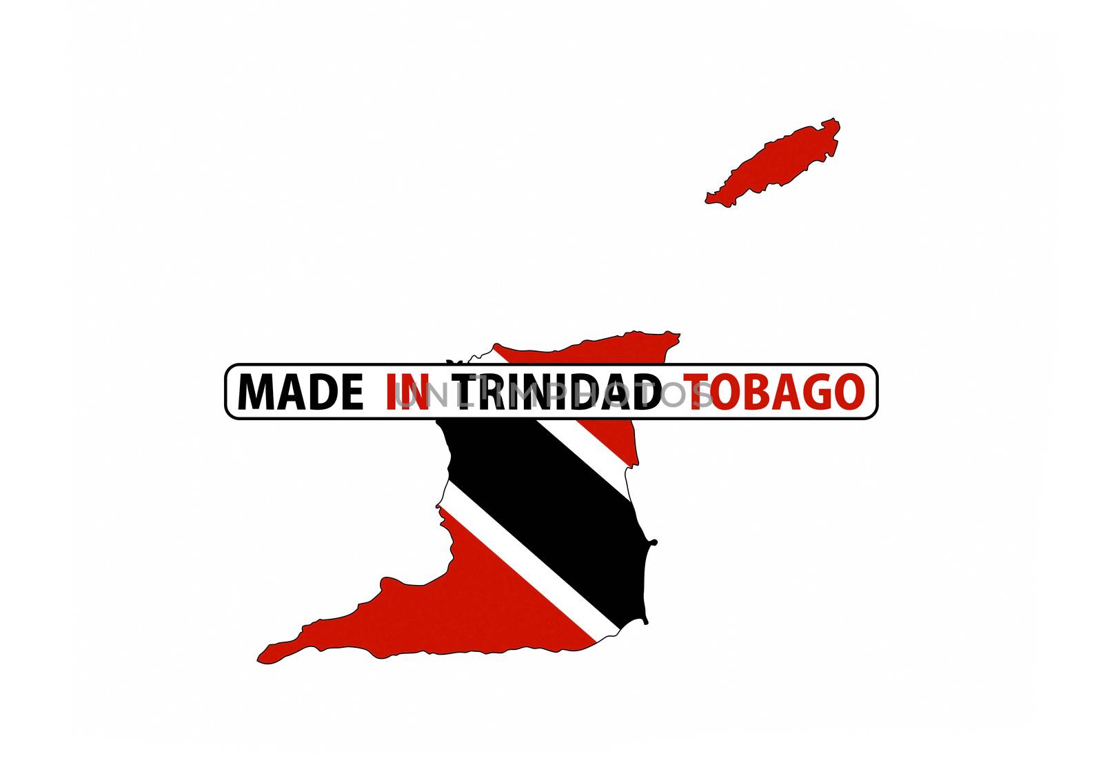 made in trinidad tobago country national flag map shape with text