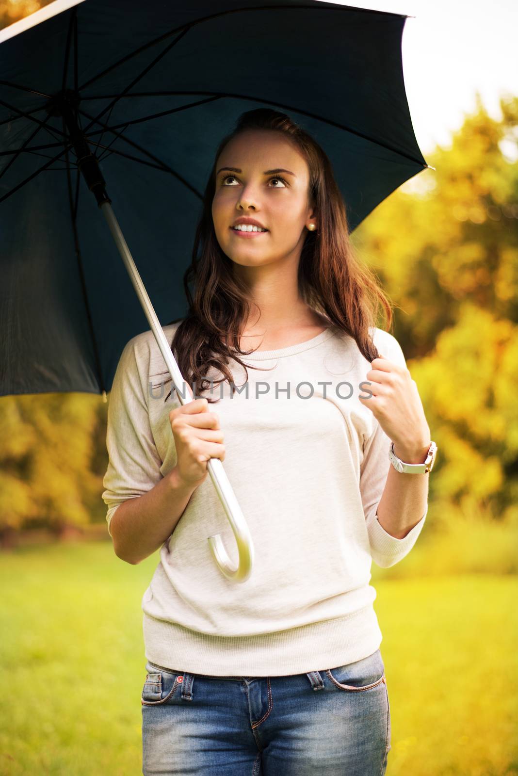 Young Woman With Umbrella by MilanMarkovic78