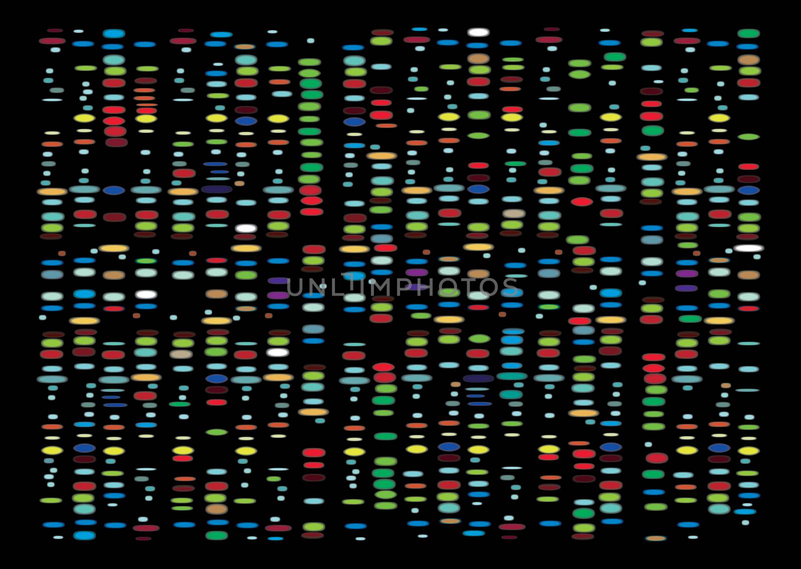 colourful medical dna results with black background