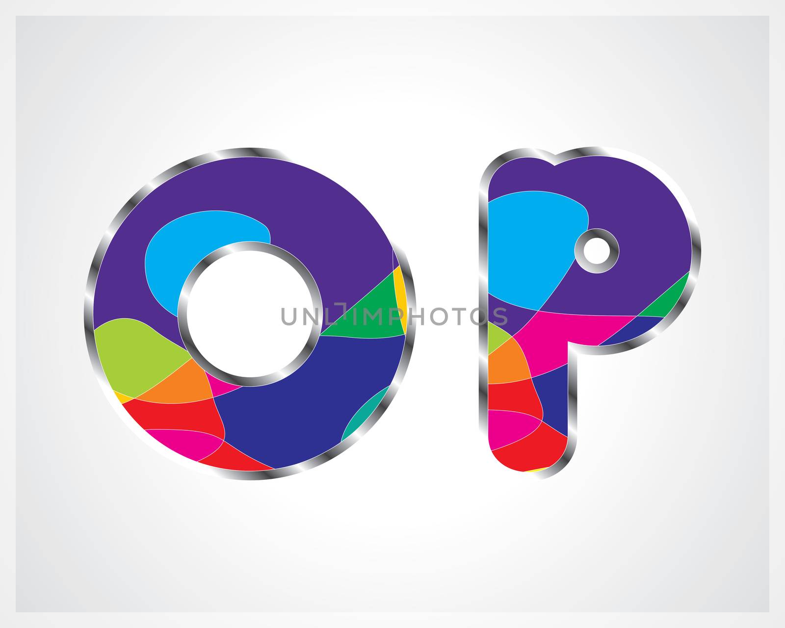 Vector illustration of the alphabet . Set of letters. colorful shapes from A to Z