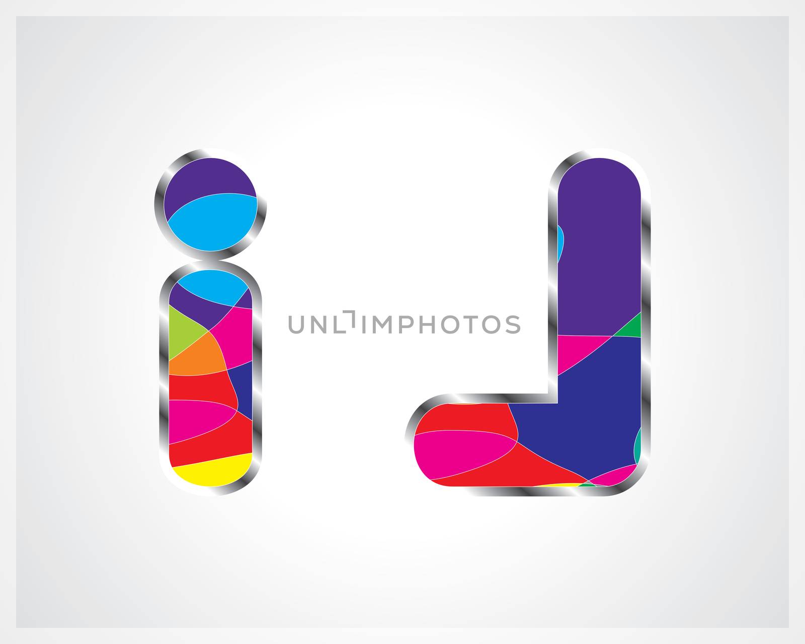 Vector illustration of the alphabet . Set of letters. colorful shapes from A to Z