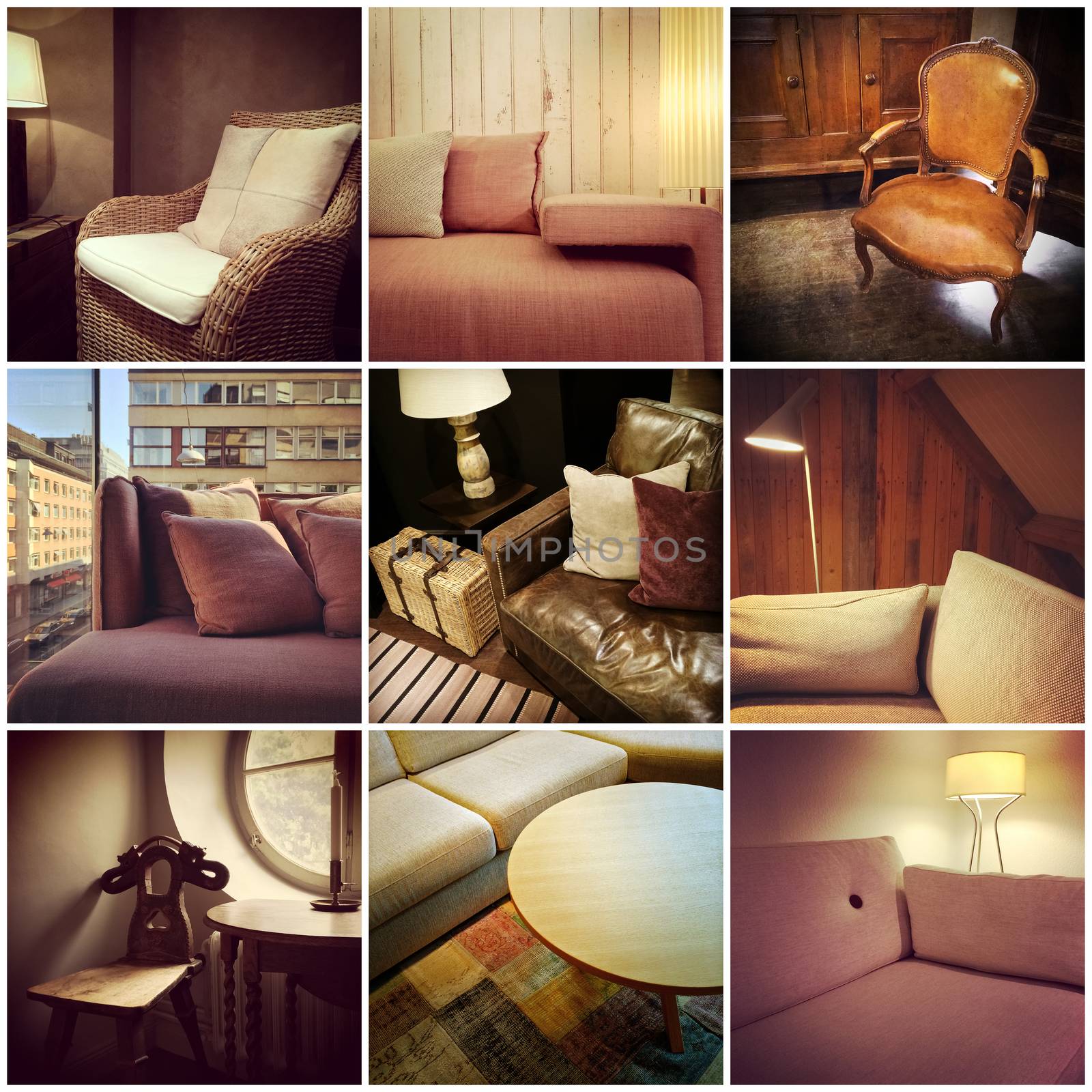 Furnished interiors collage by anikasalsera