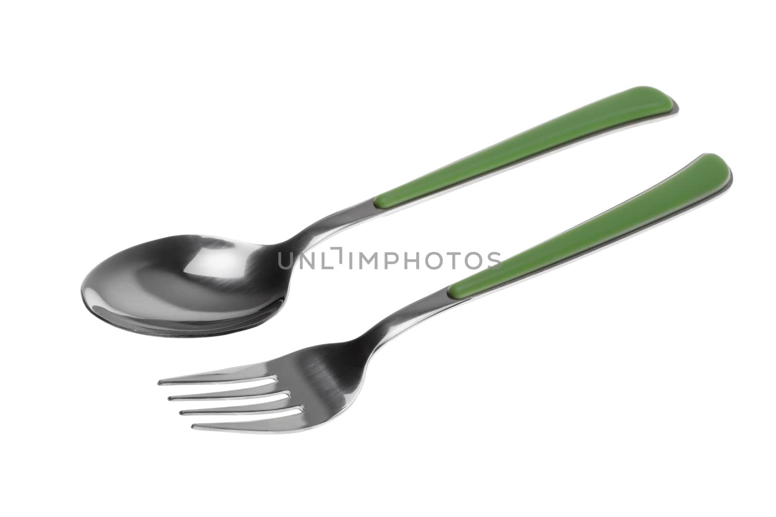 fork and spoon isolated on white by rudchenko