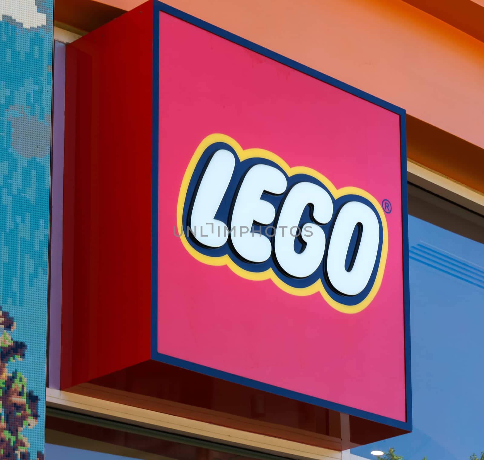 ANAHEIM, CA/USA - OCTOBER 10, 2015: Legloland store exterior at Downtown Disney. The Lego Group manufactuers of Lego brand toys.