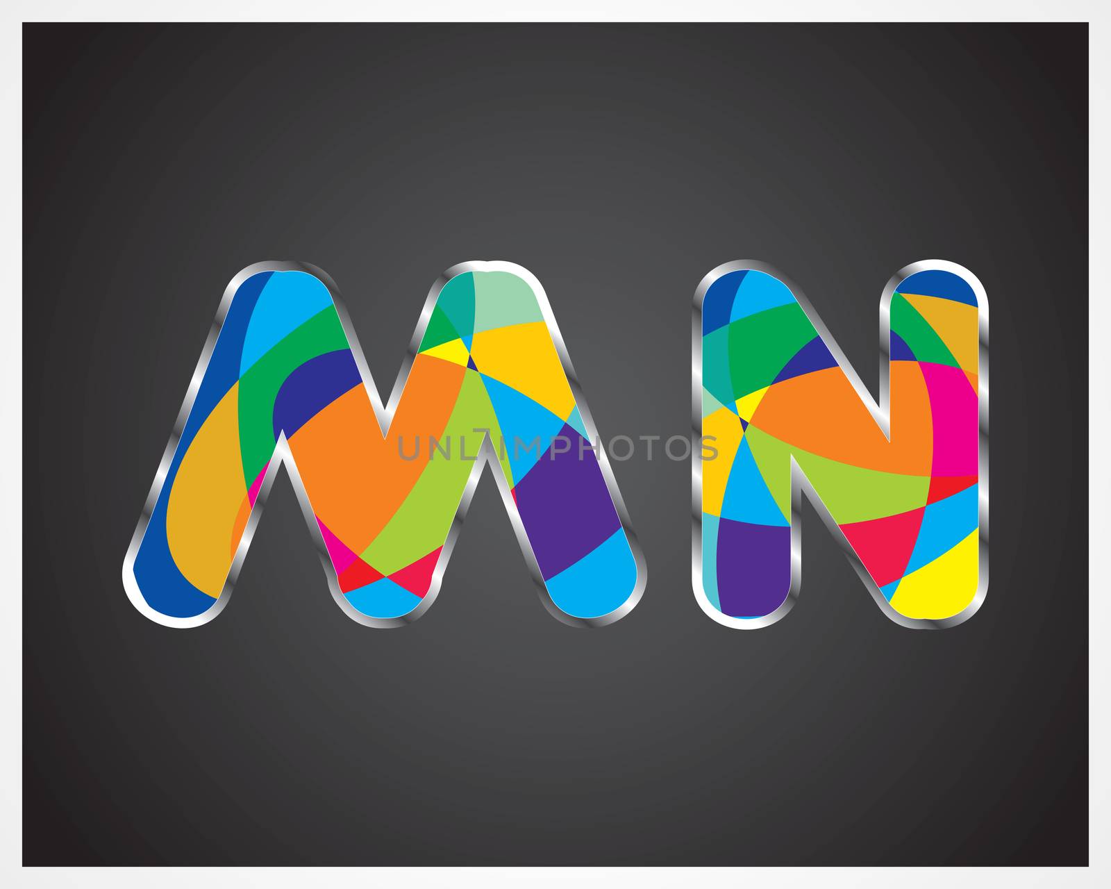 multi color shapes alphabet from A to Z