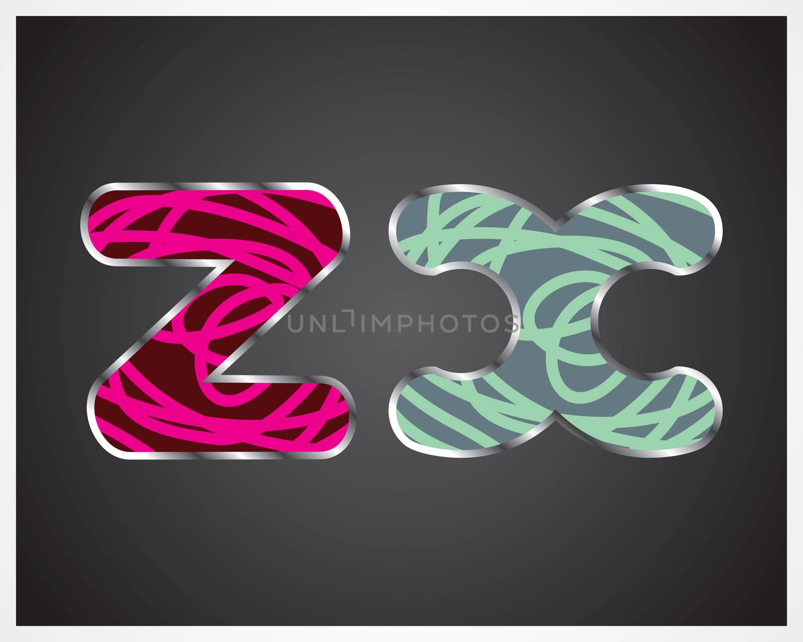 multi color Lines alphabet from A to Z