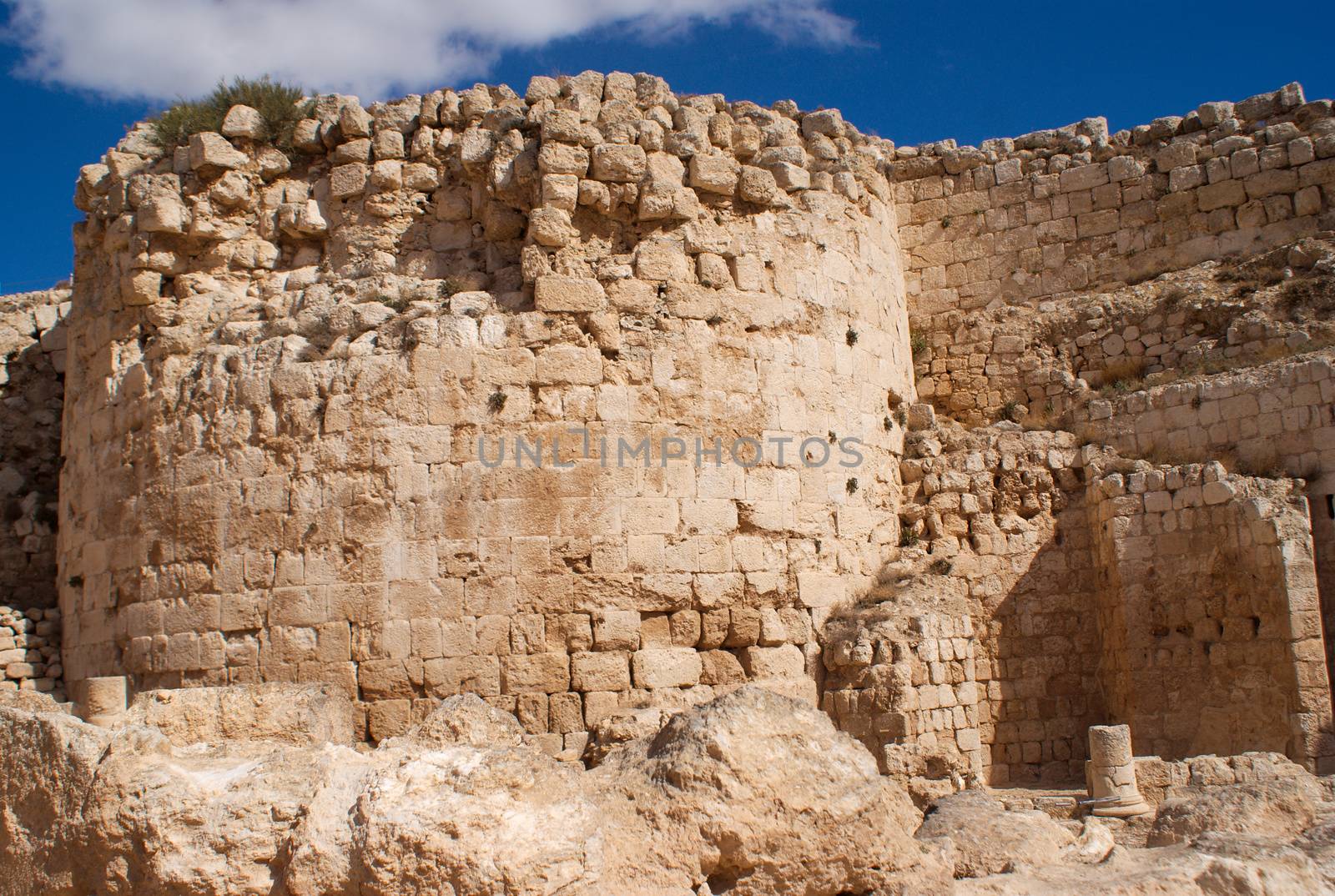 Herodion temple castle in Judea desert, Israel
